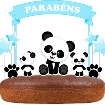 Topo Bolo Panda Azul