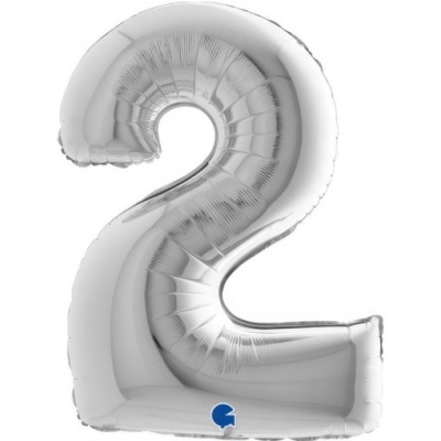 Balão Número Prateado Gigante