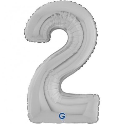 Balão Número Prateado Grande