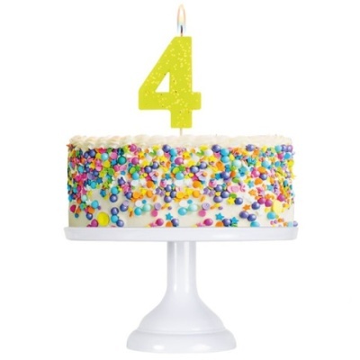 Vela Número Fluorescente 4