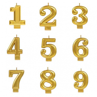 Vela Número Grande Dourado