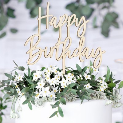 Topo Bolo Madeira Happy Birthday