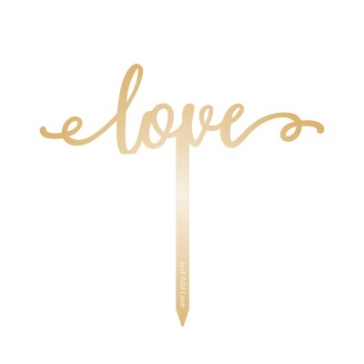 Topo Bolo Love Dourado