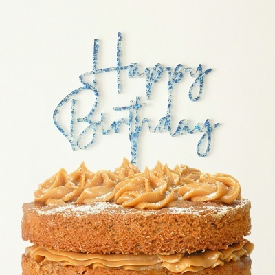Topo Bolo Happy Birthday Letra 1 Acrilico Confetis