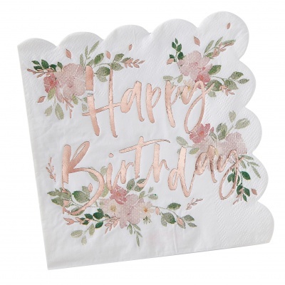 Guardanapos Happy Birthday Floral