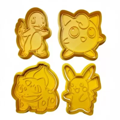 Conj. Mini Cortadores c/ Carimbo Pokemon
