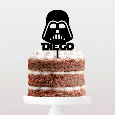 Topo Bolo Acrílico Star Wars com Nome