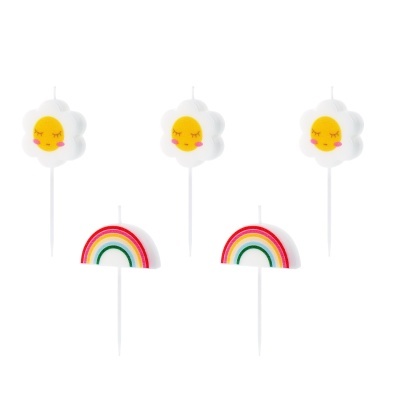 Velas Flores e Arco-Íris