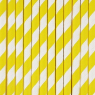 Palhinhas Amarelo Riscas -  Conj. 10