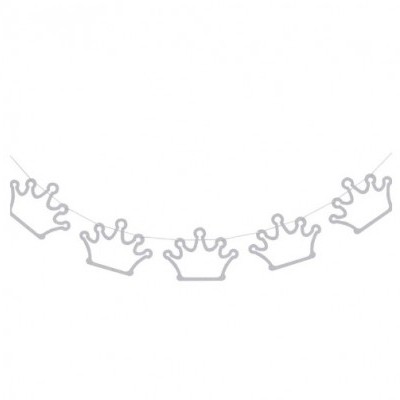 Grinalda Coroas Glitter Prata