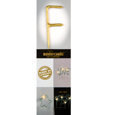 Vela Sparkle Letra F