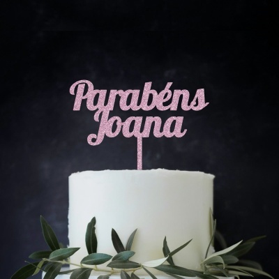 Topo Bolo Acrilico Letra 4 Glitter