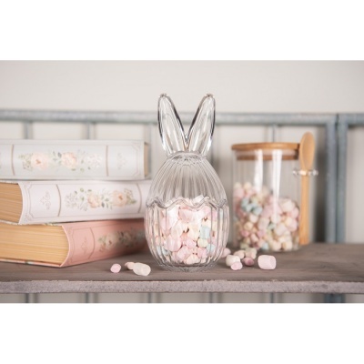 Bomboneira Coelho Orelhas Ovo Riscas