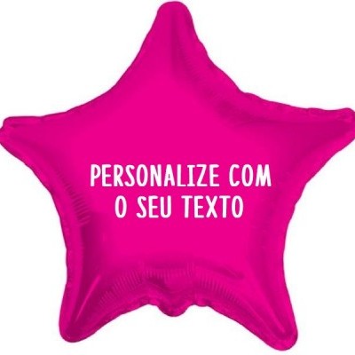 Balão + Texto Estrela Rosa