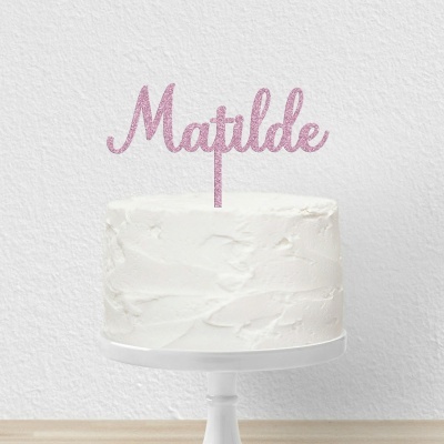 Topo Bolo Acrilico Letra 3 Glitter