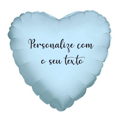 Balão + Texto Coração Azul Claro