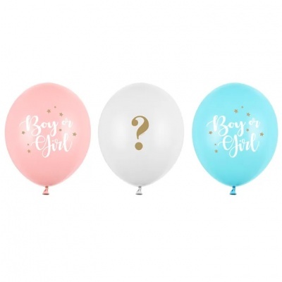 Conj. 6 Balões Boy or Girl