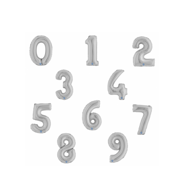 Balão Número Prateado Pequeno