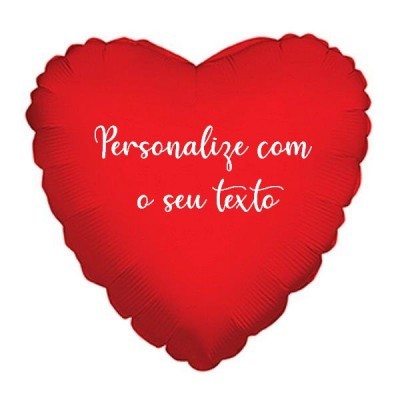 Balão + Texto Coração Vermelho