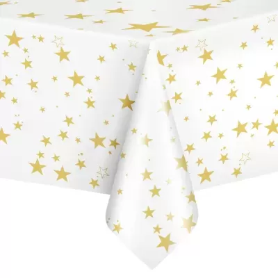 Toalha Branca com Estrelas Douradas