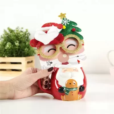 Caneca de Natal Pai Natal + Óculos