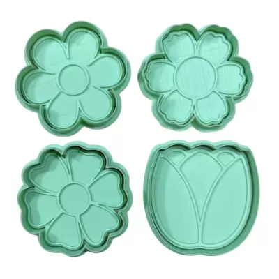 Conj. Mini Cortadores c/ Carimbo Flores 1