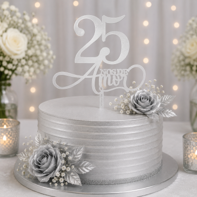 Topo Bolo 25 anos de Amor