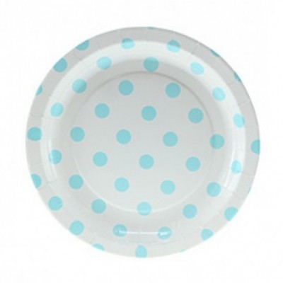 Pratos Azul Claro Bolinhas Pequeno