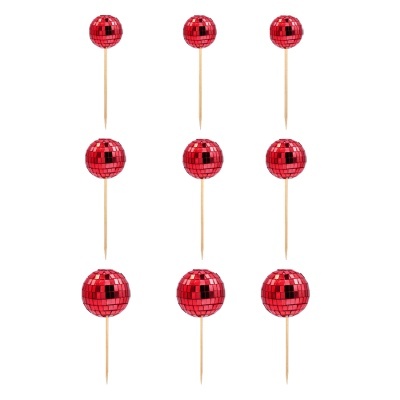 Toppers Bolas Espelhos Vermelho