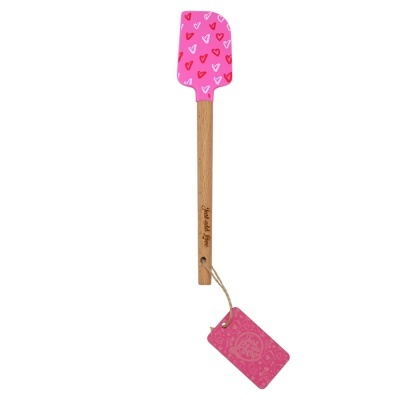 Espátula Corações Pequena Rosa e Vermelhos