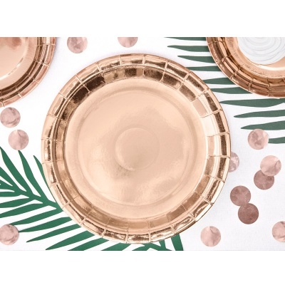 Pratos Rose Gold Metálico Lisos Grandes