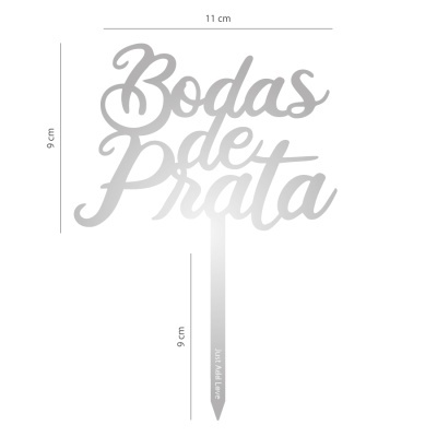 Topo Bolo Bodas de Prata