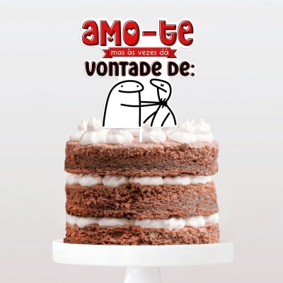 Topo Bolo Simples Amo-te mas às vezes...