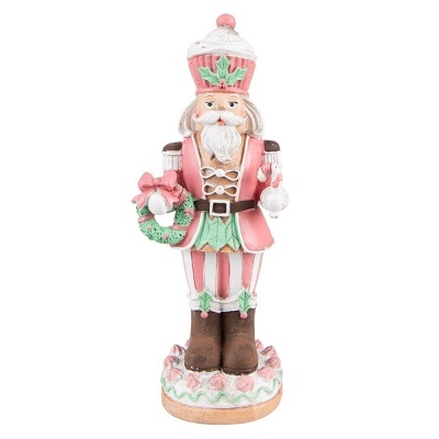 Figura Quebra-Nozes Rosa 24cm