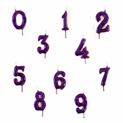 Vela Número Artesanal Roxa