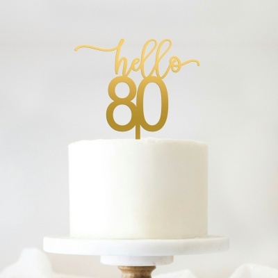 Topo Bolo Hello 80 Acrilico