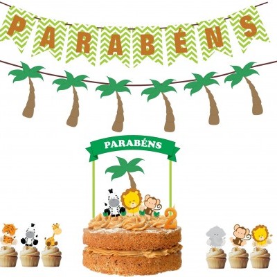 Kit Festa Animais da Selva