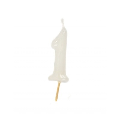 Vela Número Artesanal Branca