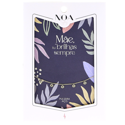 Colar em Aço Dourado “Mãe, tu Brilhas Sempre”