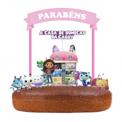 Topo Bolo Gabby Rosa