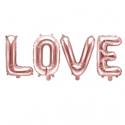 Conj. Balões Letras Love Rose Gold