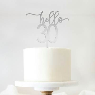 Topo Bolo Hello 30 Acrilico