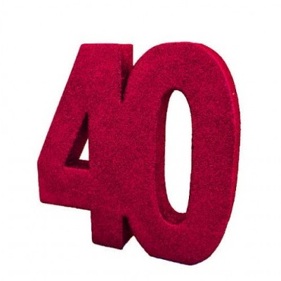 Decoração 40 Glitter Vermelho