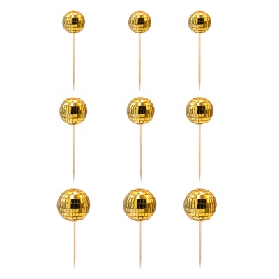 Toppers Bolas Espelhos Dourado