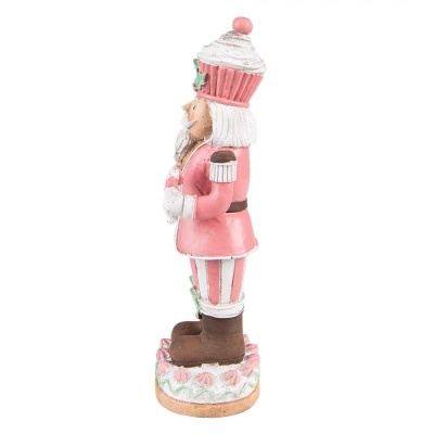Figura Quebra-Nozes Rosa 24cm