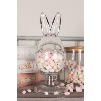 Bomboneira Coelho Orelhas Ovo c/ Pé