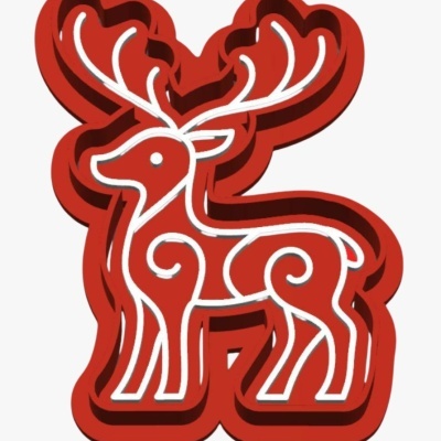 Cortador c/ Carimbo Rena de Natal