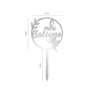 Mini Topo Bolo O meu Batismo Prata