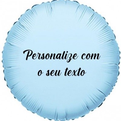 Balão + Texto Redondo Azul Claro