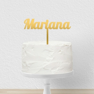 Topo Bolo Acrilico Letra 4